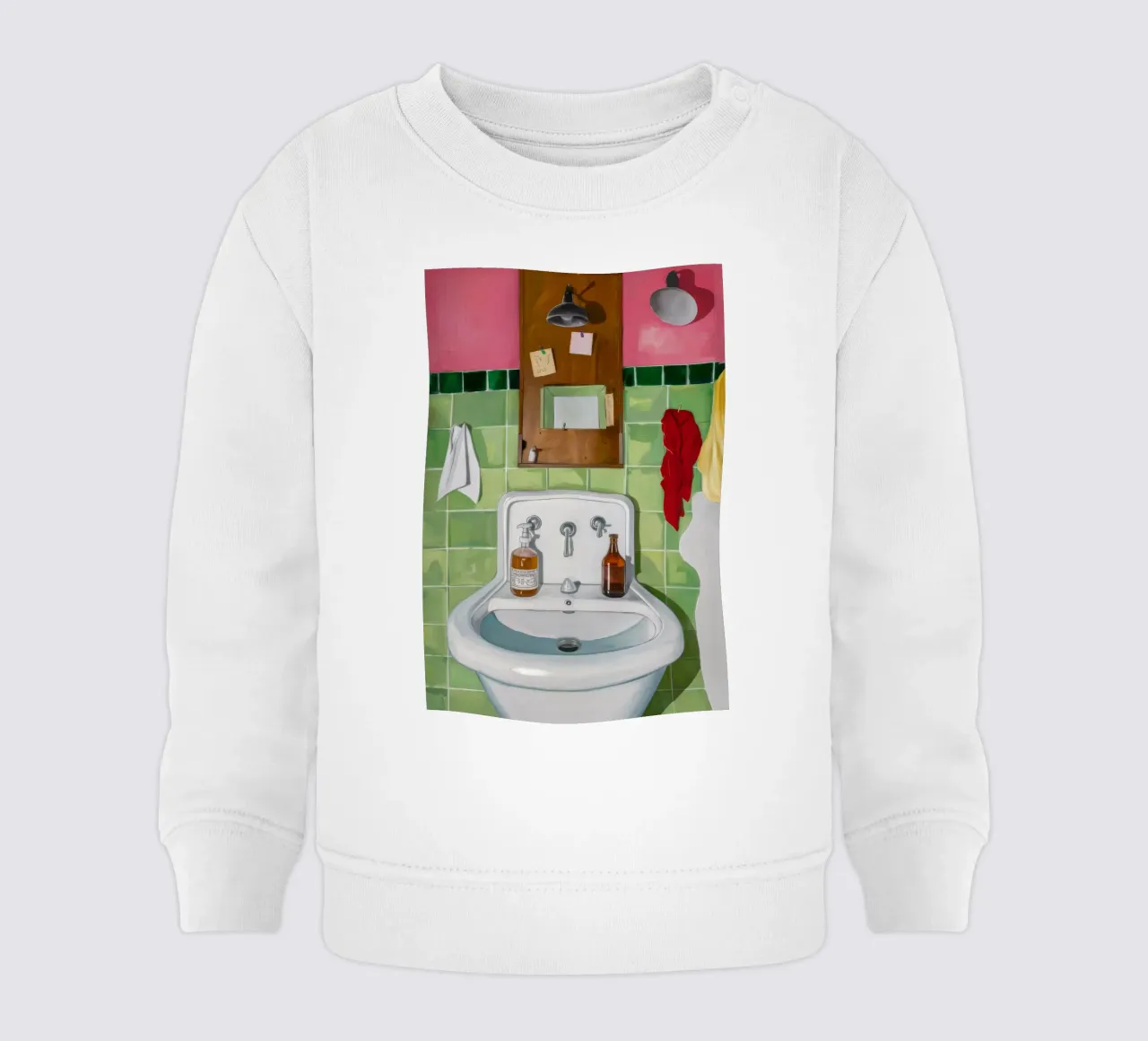 Lavello in piastrelle verdi felpa neonato da Pan Denim