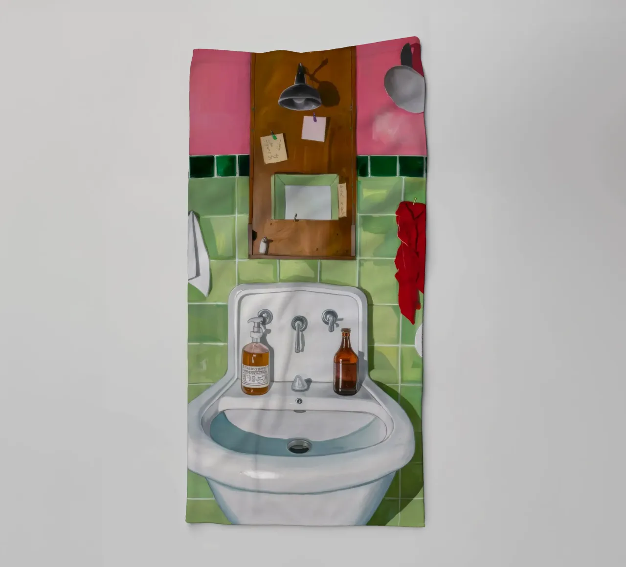 Lavello in piastrelle verdi asciugamano da bagno da Pan Denim
