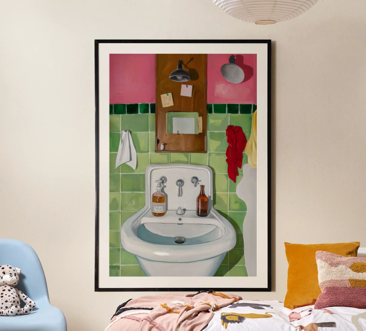 Green Tile Sink Poster von Pan Denim