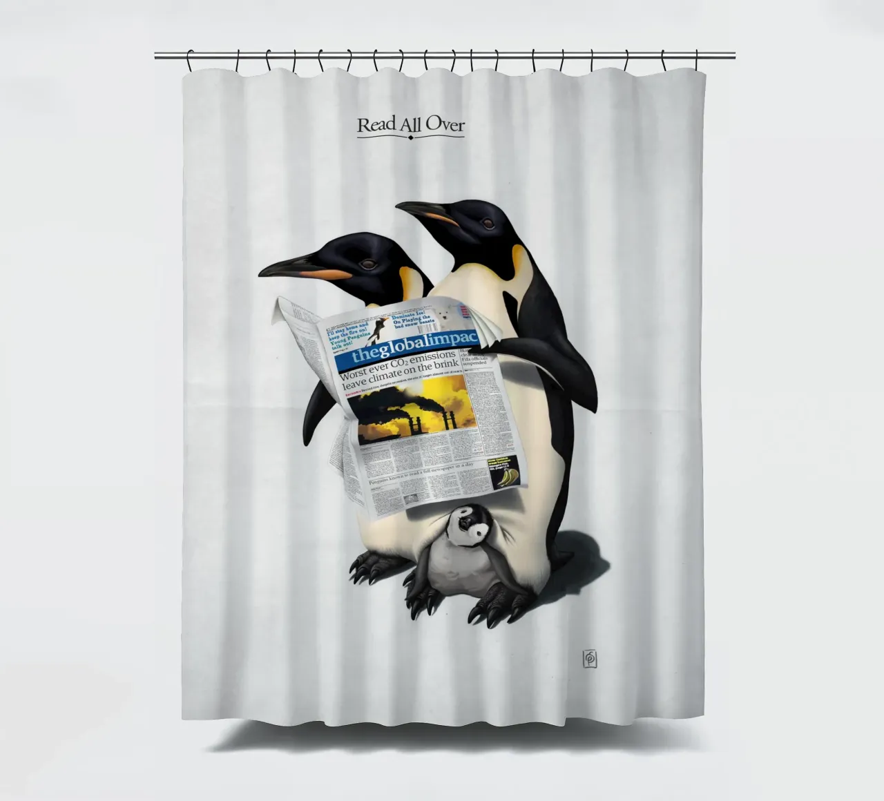 Read All Over (Titled) tenda da doccia da Rob Art | Illustration