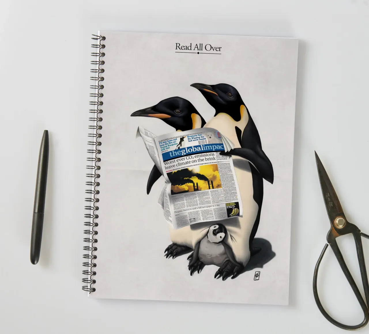 Read All Over (Titled) diario ad anelli da Rob Art | Illustration