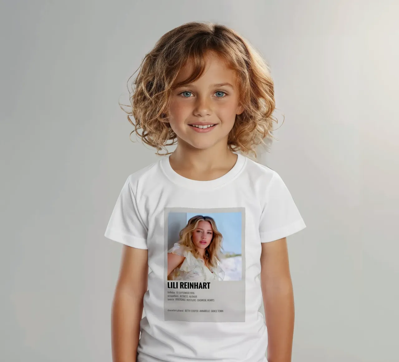 LILI REINHART kids t-shirt by MVFminimalist