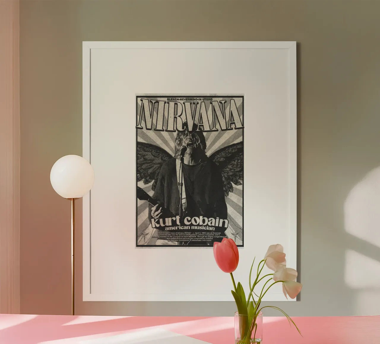I Nirvana rinascono nel suono poster con telaio in legno da zugbl