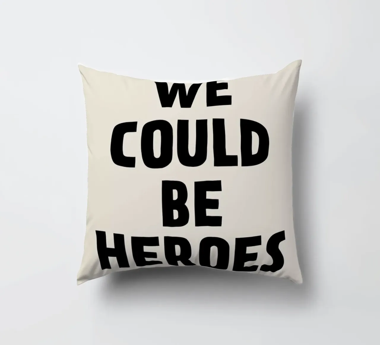 We Could Be Heroes decorative cushion by The Native State