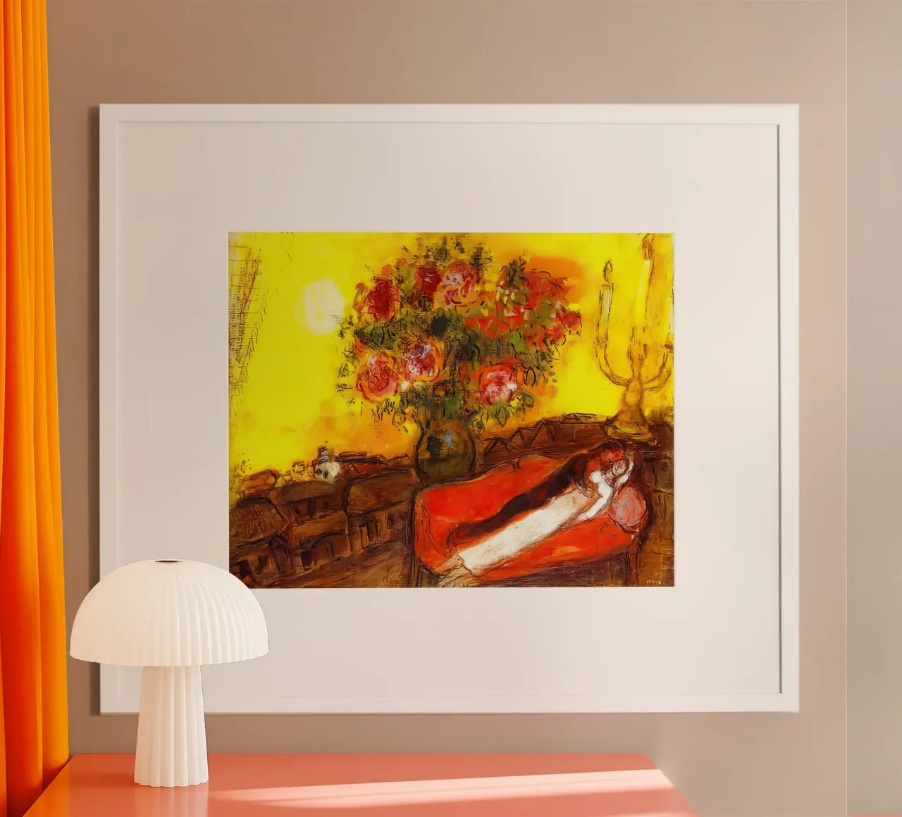 Il cielo infiamma March Chagall poster con telaio in plastica da MC Exhebition