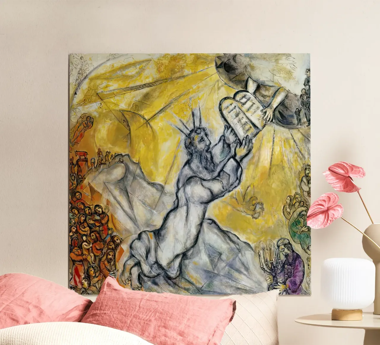 Moïse recevant les Tables de la LoiMArc Chagall poster avec cadre en plastique de MC Exhebition