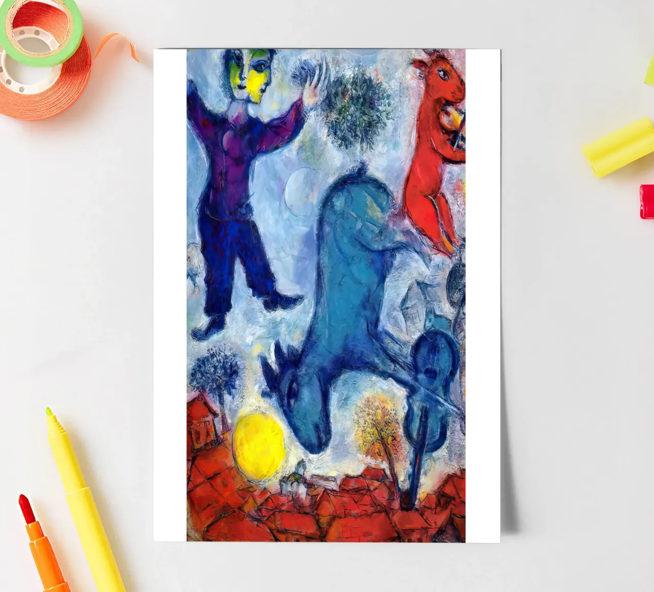 MArc Chagall Vacche su Vitebsk foglio adesivo da MC Exhebition
