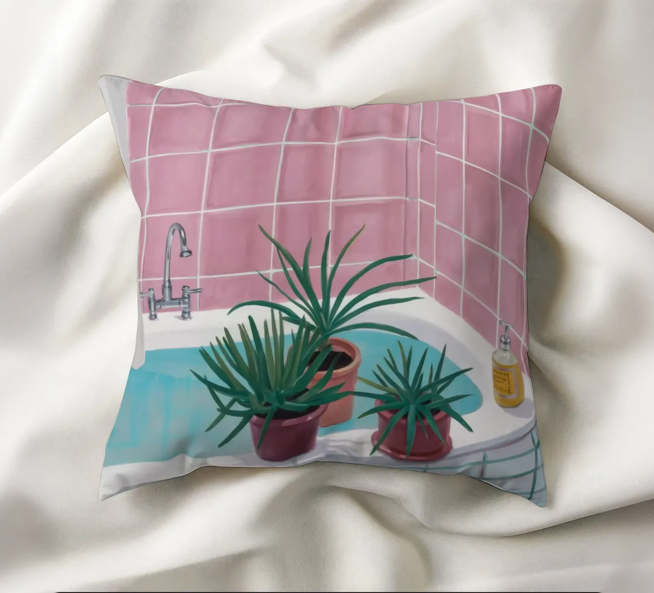 Piastrella rosa Spa cuscino da Pan Denim