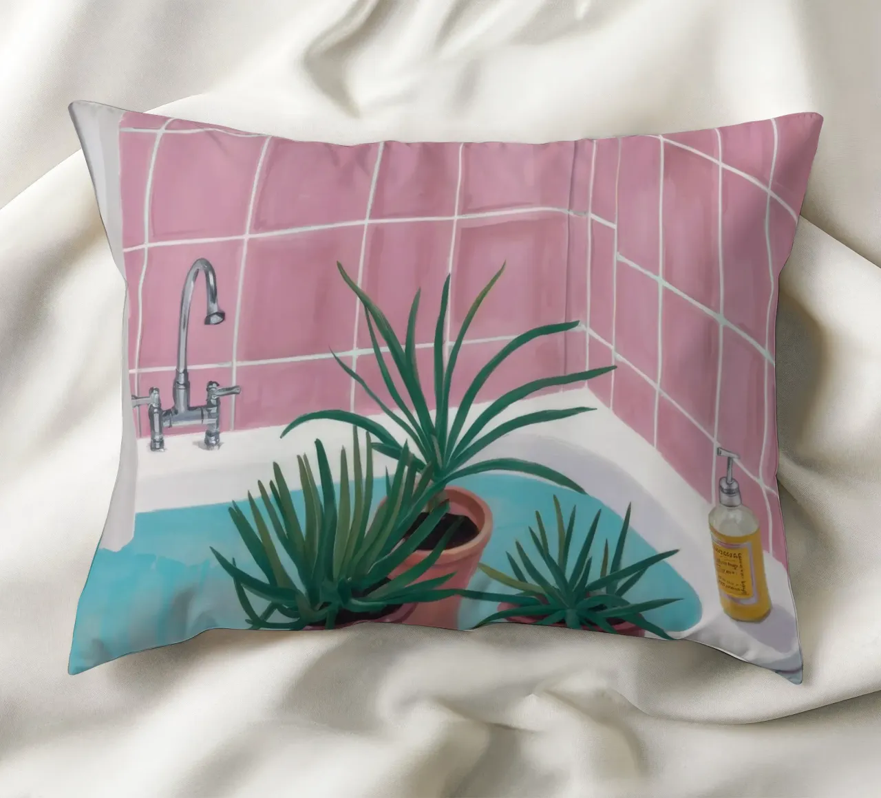 Piastrella rosa Spa cuscino da Pan Denim
