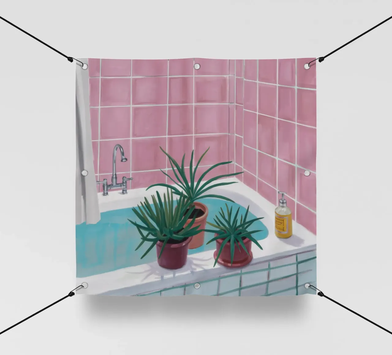 Piastrella rosa Spa telo in pvc da Pan Denim