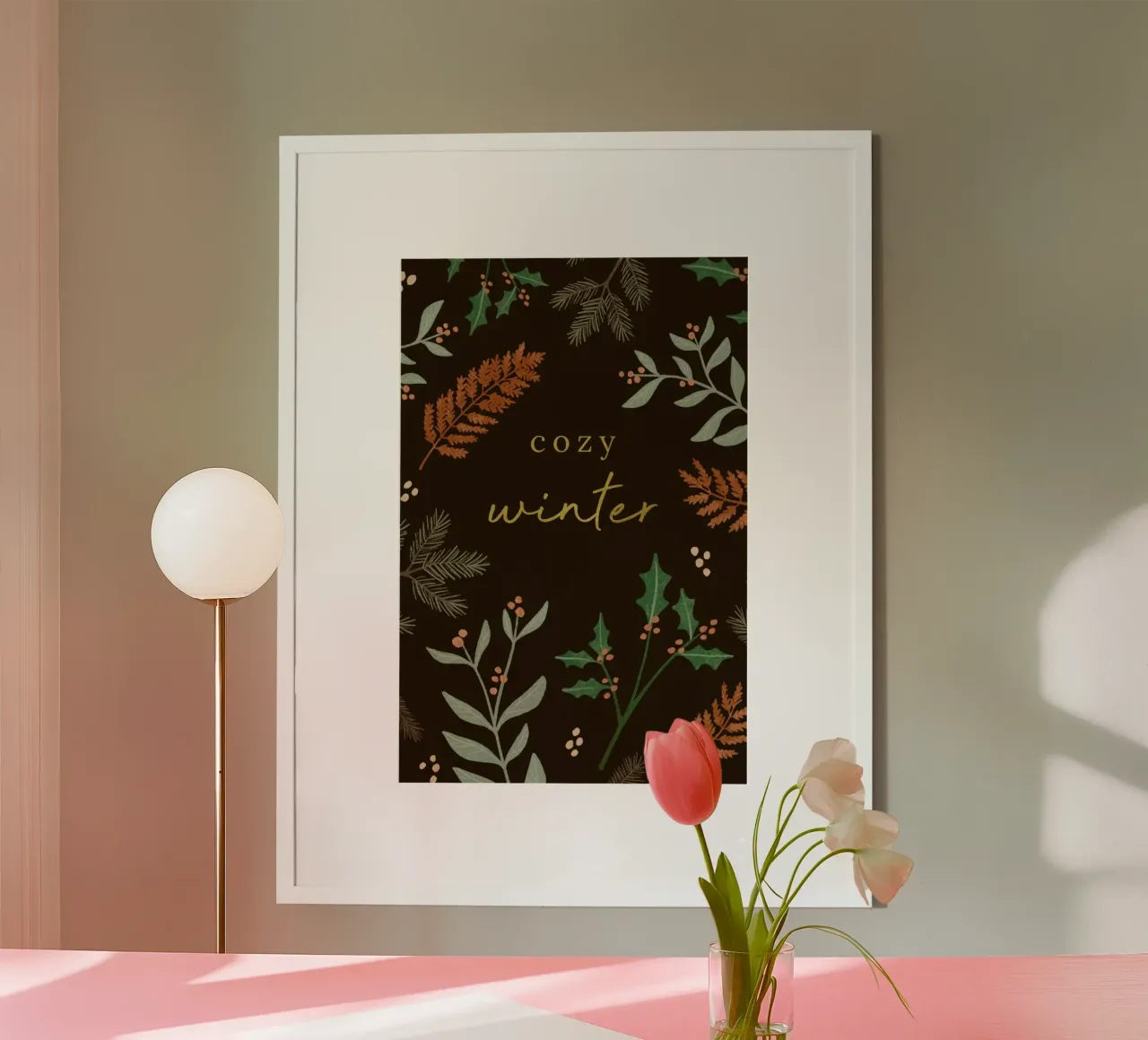 Cozy Winter Auburn poster con telaio in alluminio da Goed Blauw