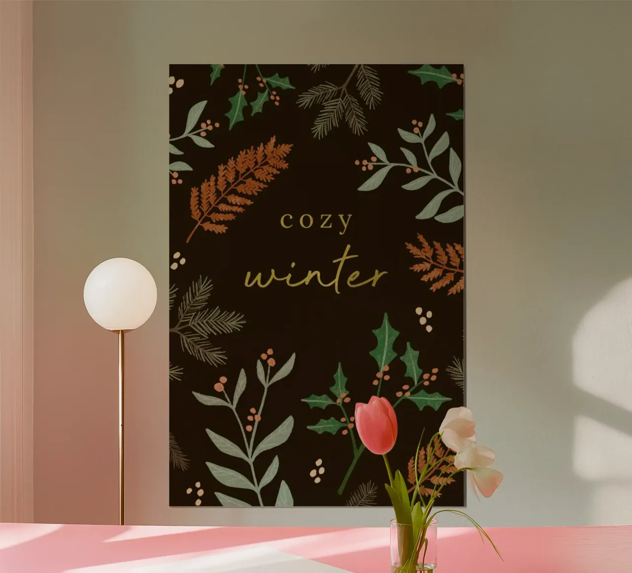 Cozy Winter Auburn poster con telaio in alluminio da Goed Blauw