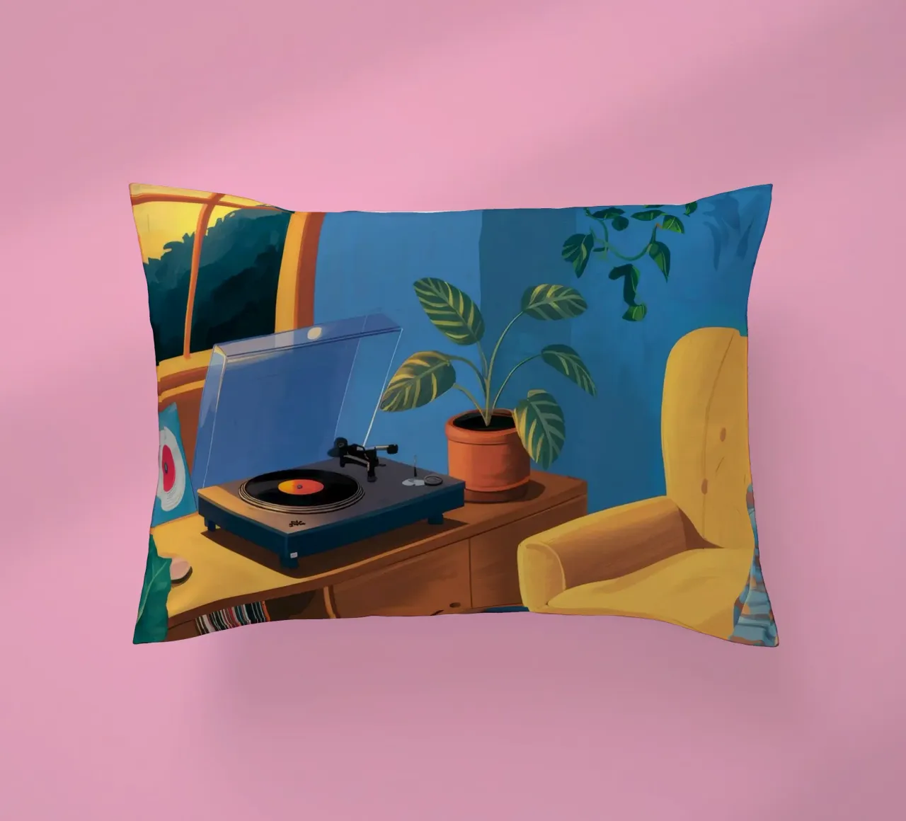 Sedia gialla in vinile cuscino da Pan Denim