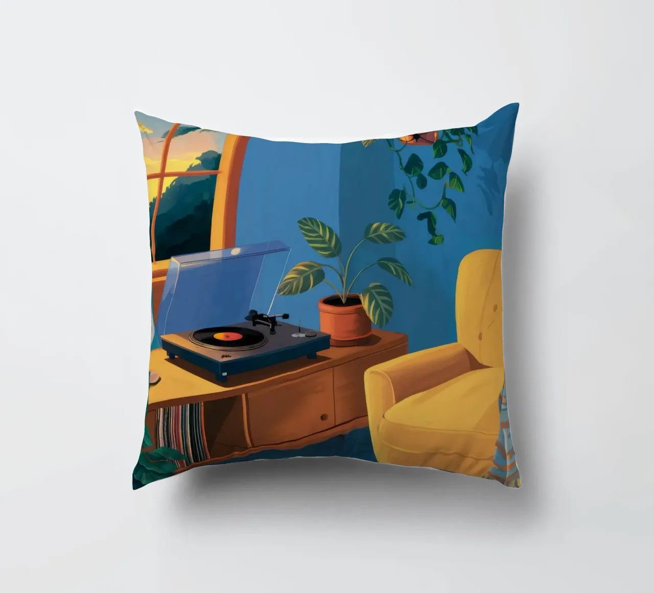 Sedia gialla in vinile cuscino da Pan Denim