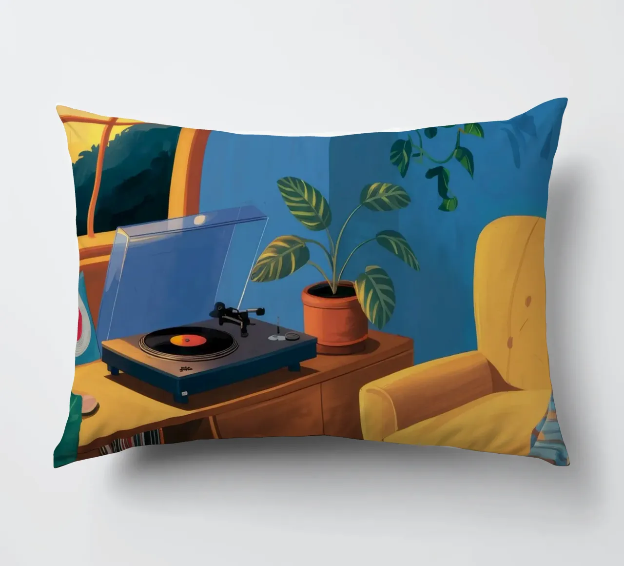 Sedia gialla in vinile cuscino da Pan Denim
