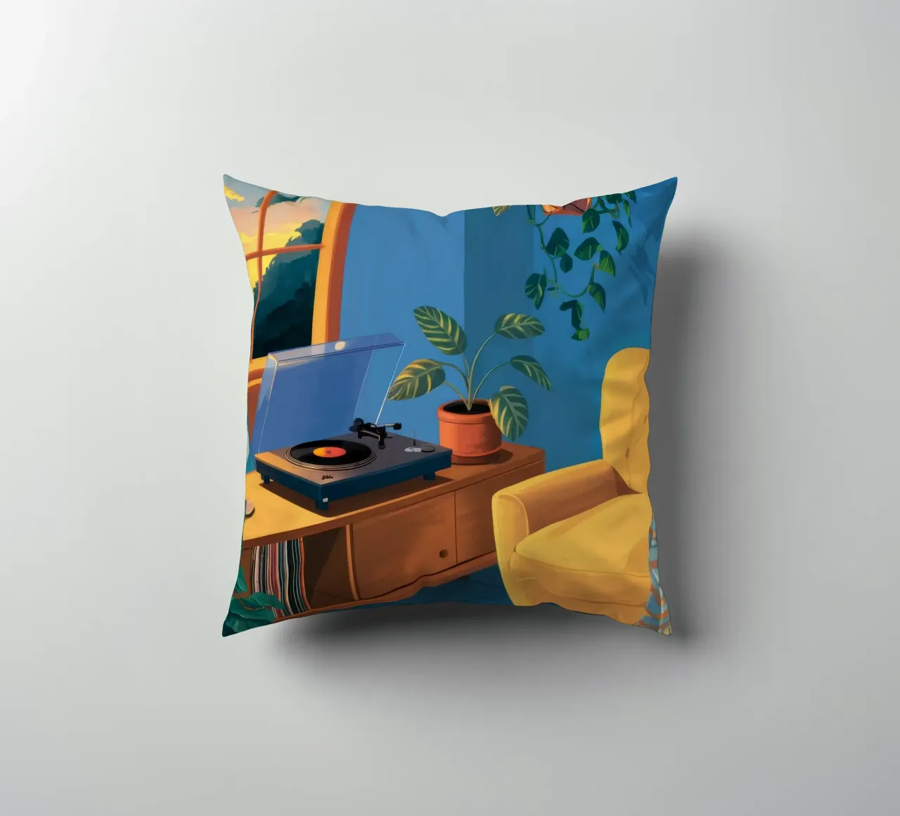 Sedia gialla in vinile cuscino da Pan Denim