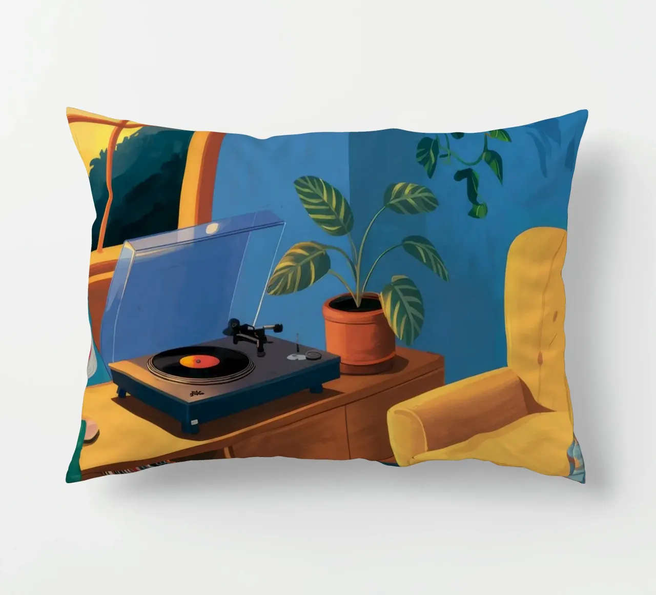 Sedia gialla in vinile cuscino da Pan Denim