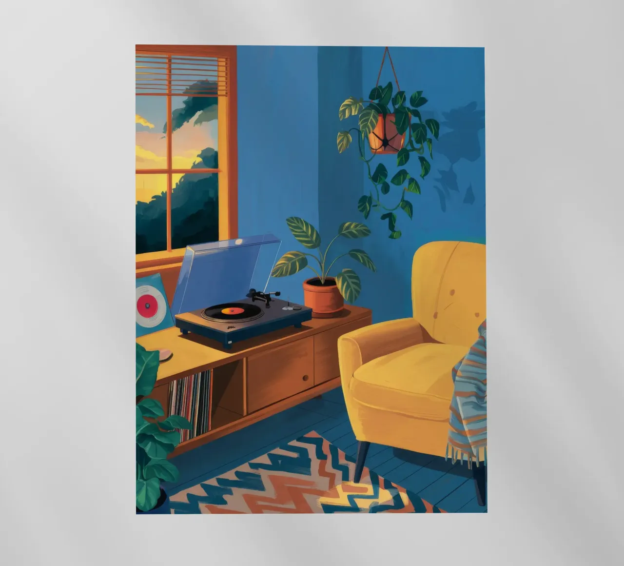 Sedia gialla in vinile pellicola backlit da Pan Denim