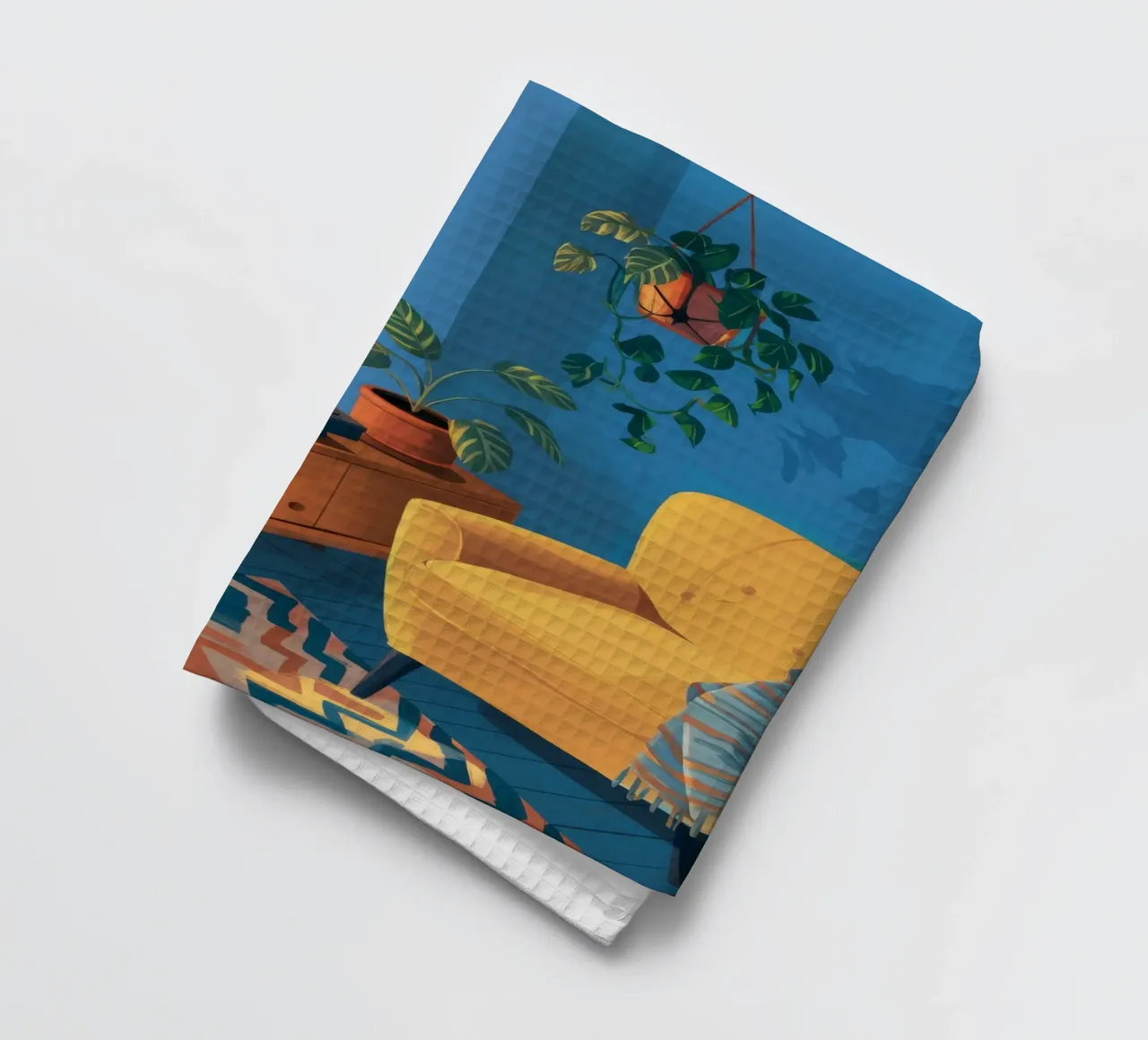 Chaise jaune en vinyle torchon de Pan Denim