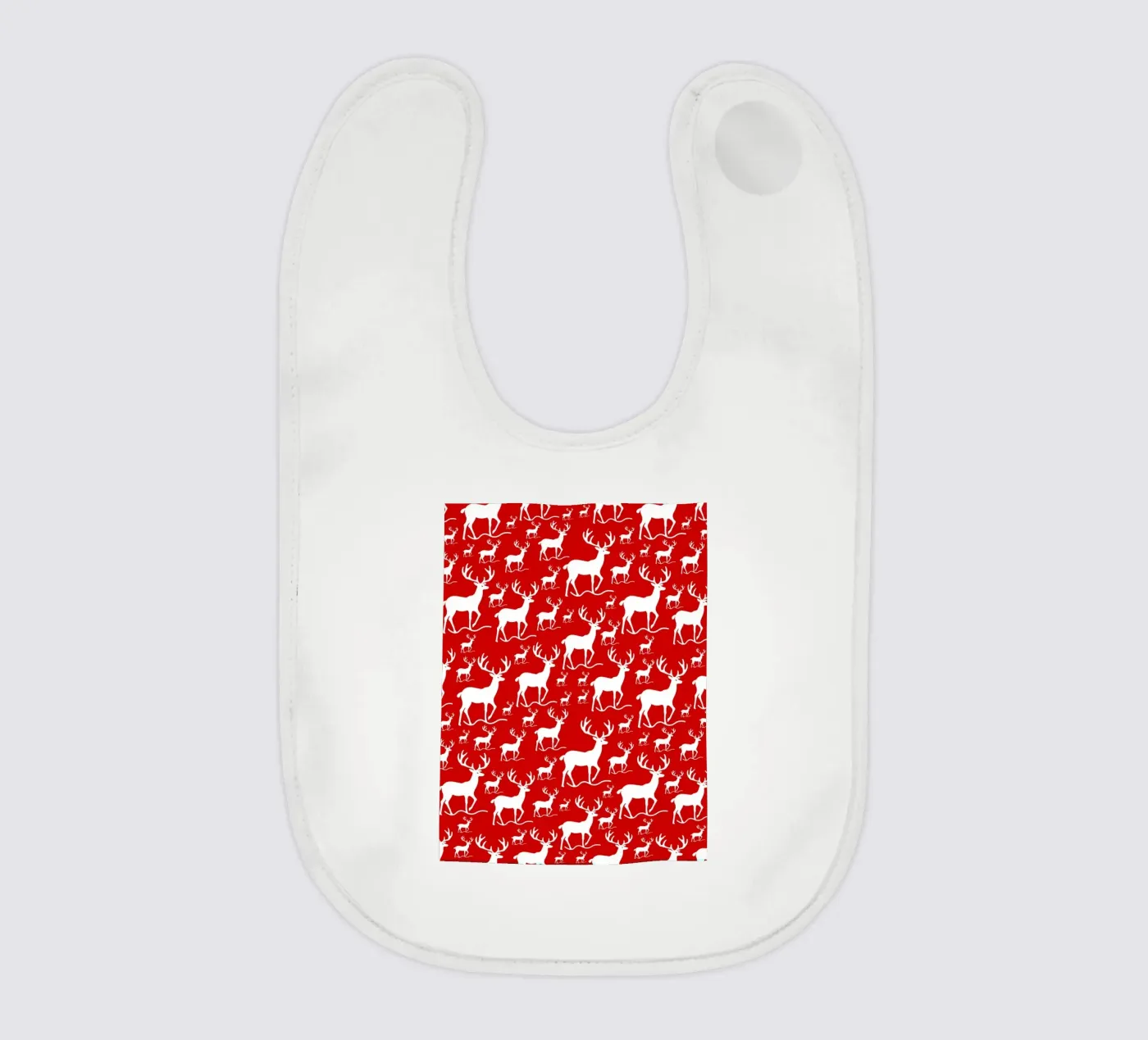 Red deer pattern bavoir de baobabprintstore