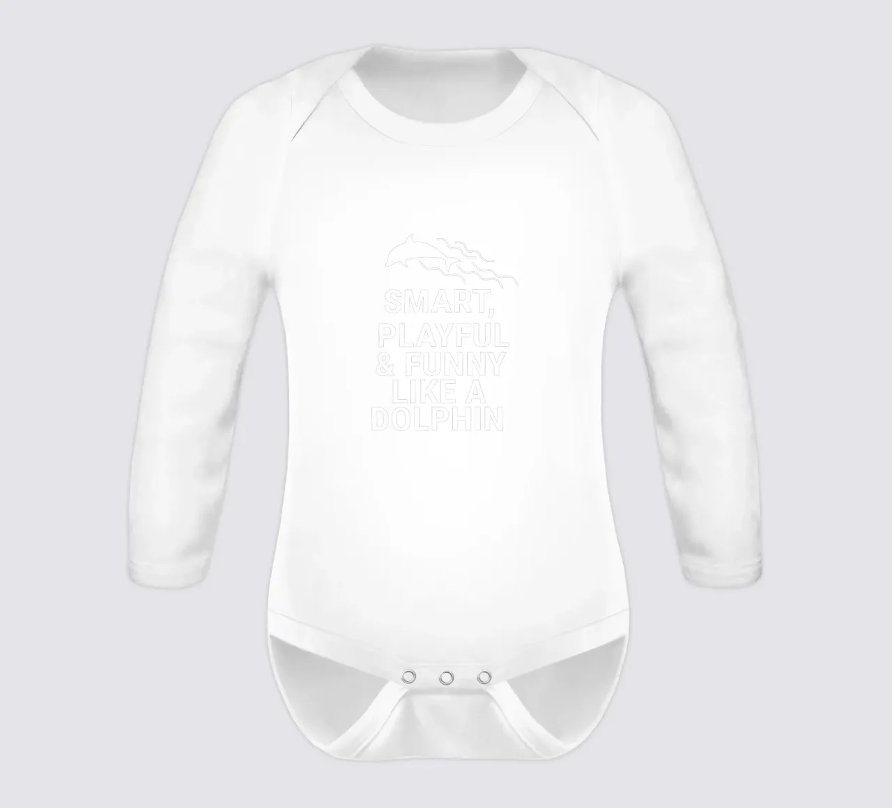 Smart, playful and funny like a dolphin body neonato maniche lunghe da baobabprintstore