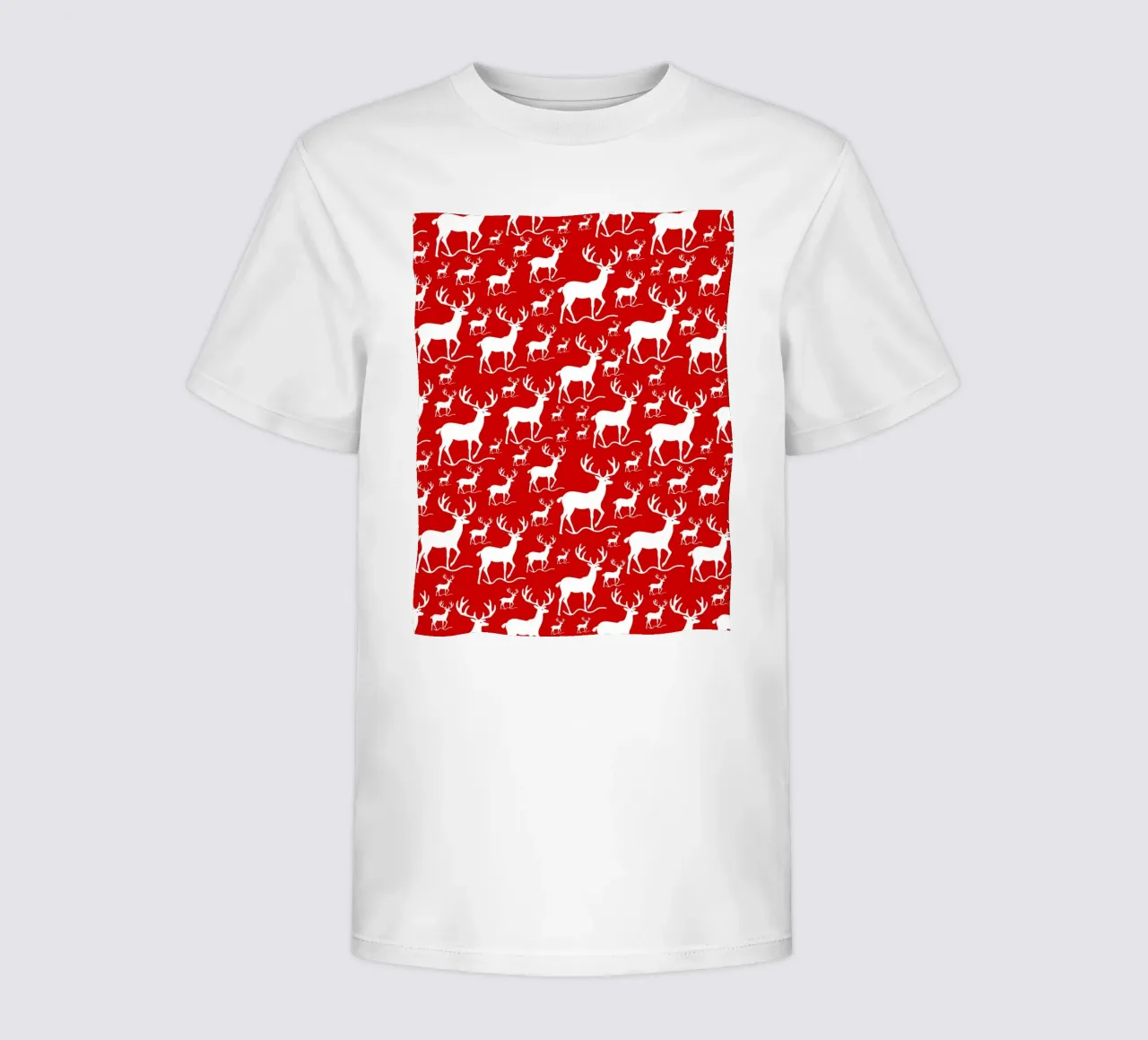 Red deer pattern t-shirt bambini da baobabprintstore