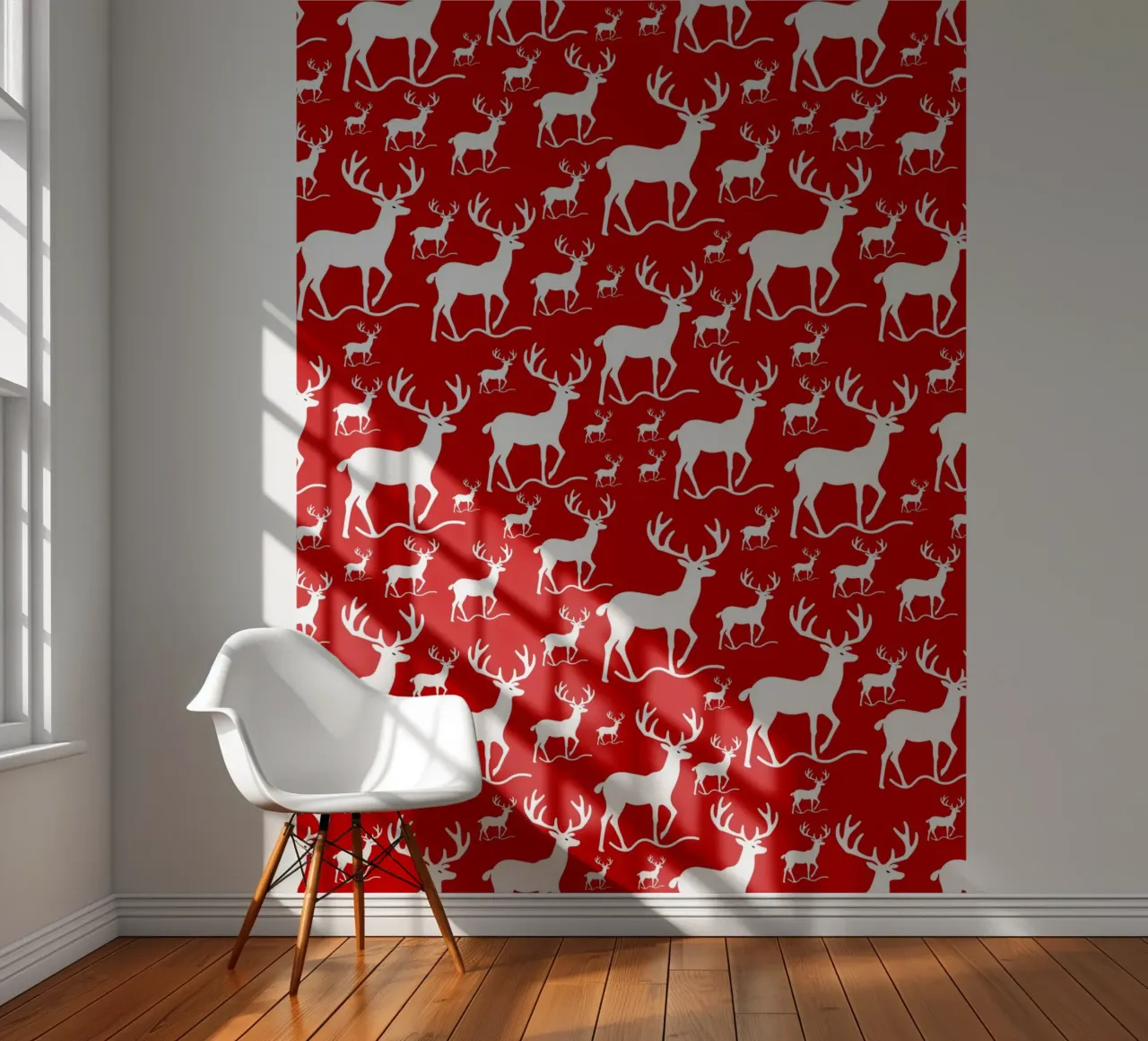 Red deer pattern fotobehang van baobabprintstore