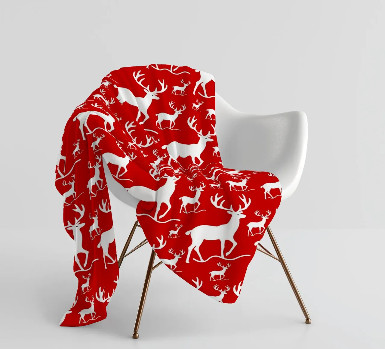 Red deer pattern Fleecedecke von baobabprintstore