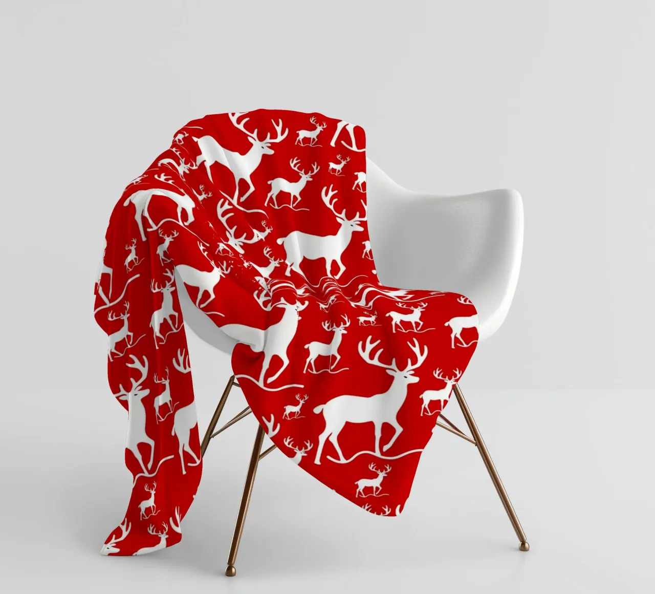 Red deer pattern Fleecedecke von baobabprintstore