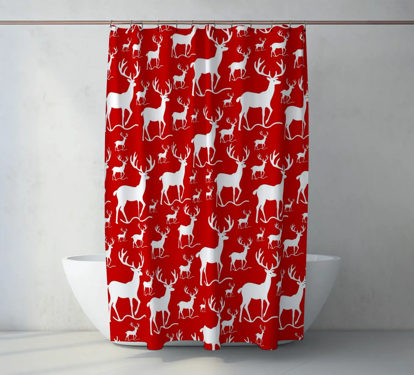 Red deer pattern Duschvorhang von baobabprintstore