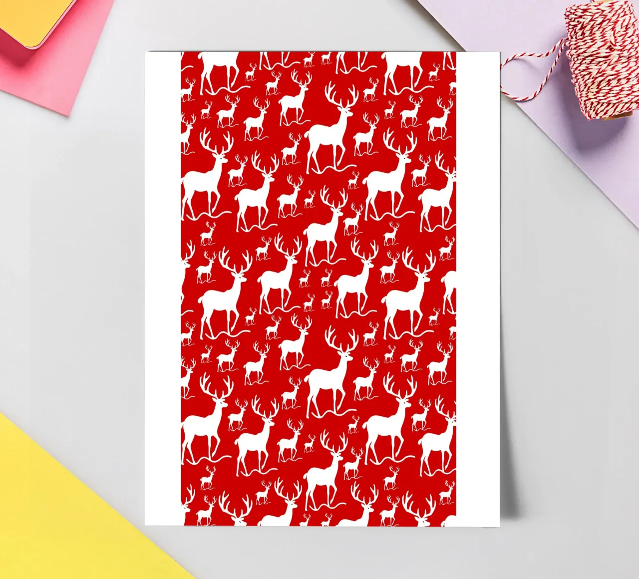 Red deer pattern sticker sheet by baobabprintstore
