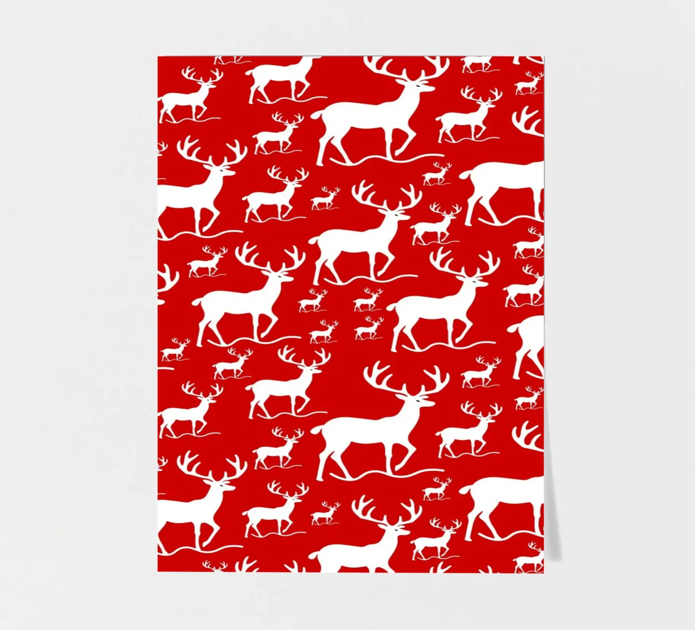 Red deer pattern Stickerbogen von baobabprintstore