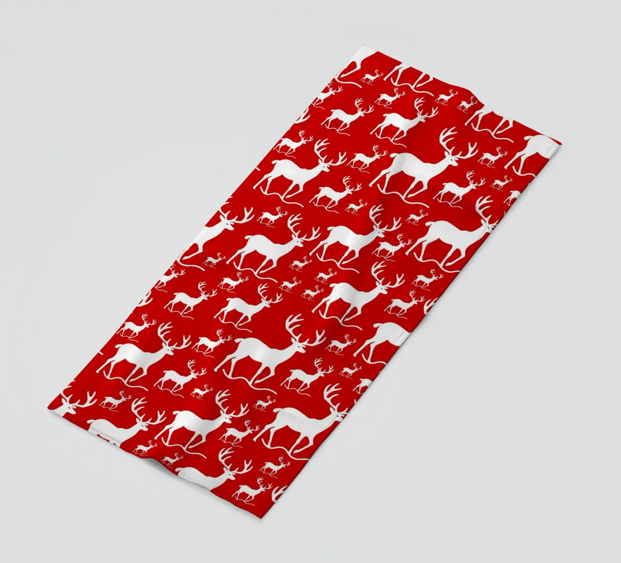 Red deer pattern telo mare da baobabprintstore