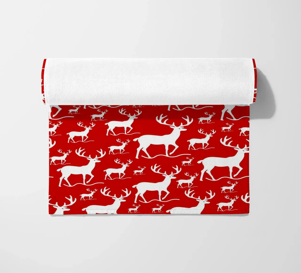Red deer pattern telo mare da baobabprintstore