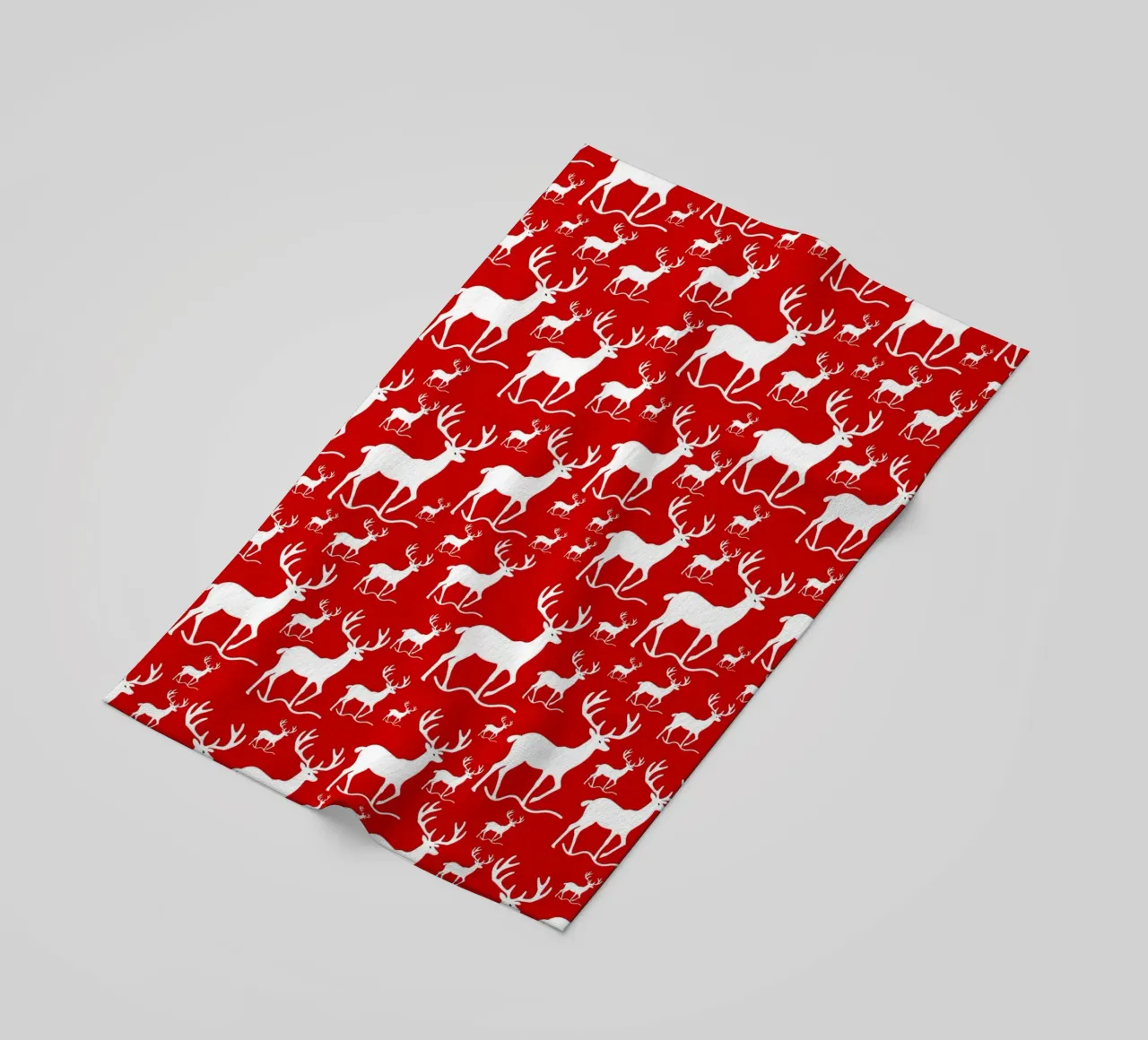Red deer pattern telo mare da baobabprintstore