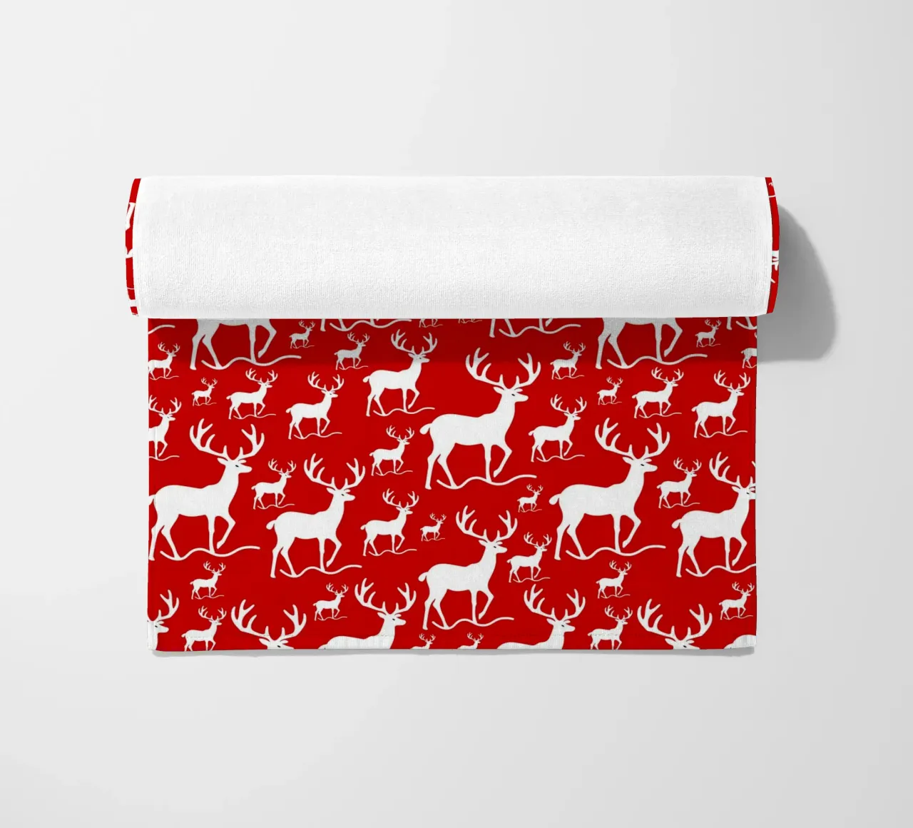 Red deer pattern telo mare da baobabprintstore