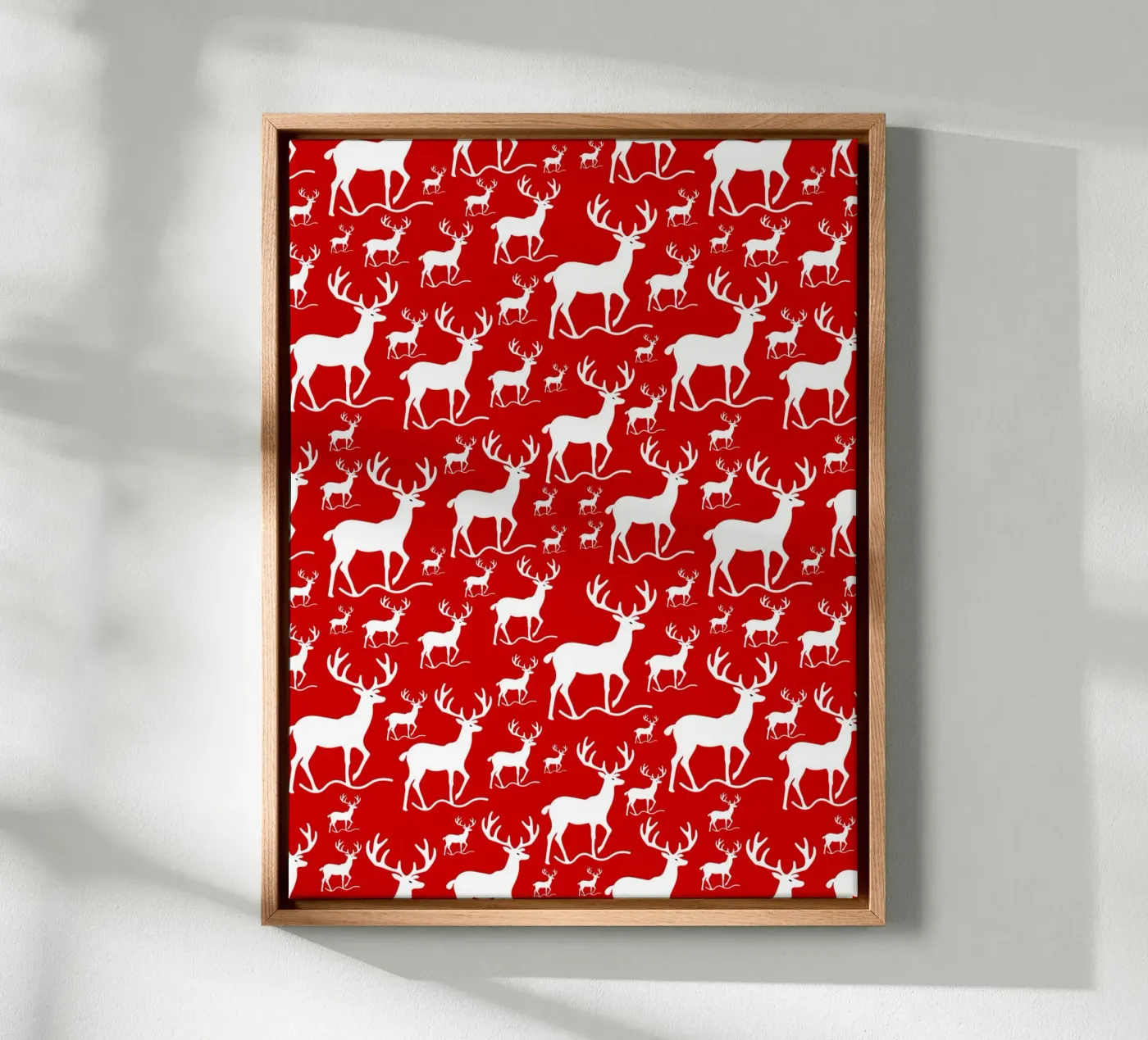 Red deer pattern canvas by baobabprintstore