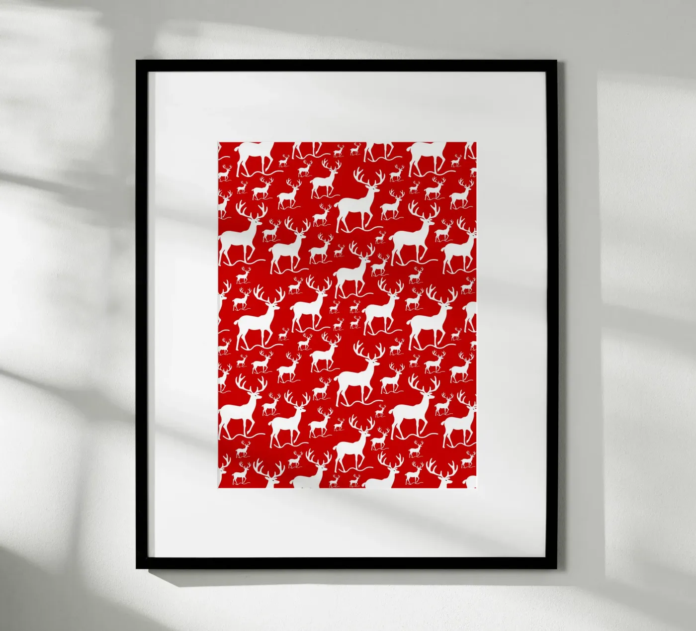 Red deer pattern poster da baobabprintstore
