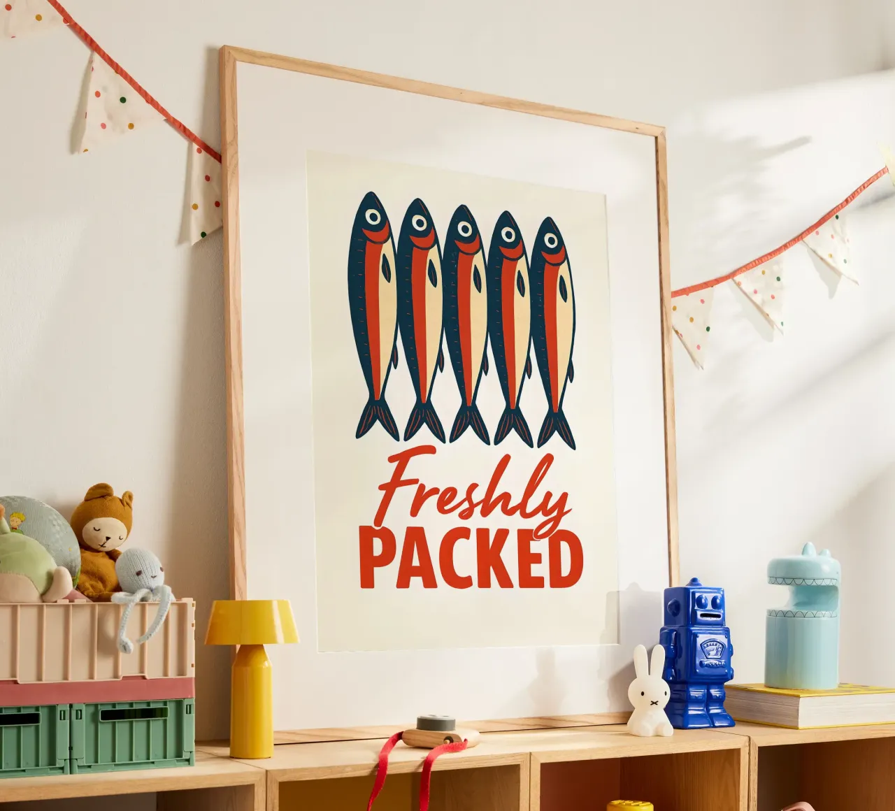 Illustrazione di pesce fresco confezionato poster da 🥝 KIWI STORE