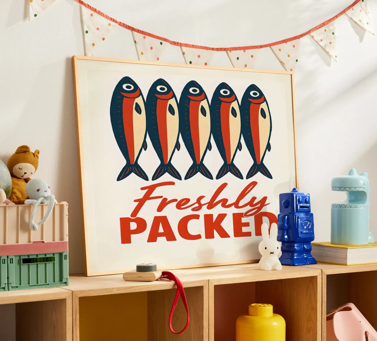 Illustrazione di pesce fresco confezionato poster da 🥝 KIWI STORE