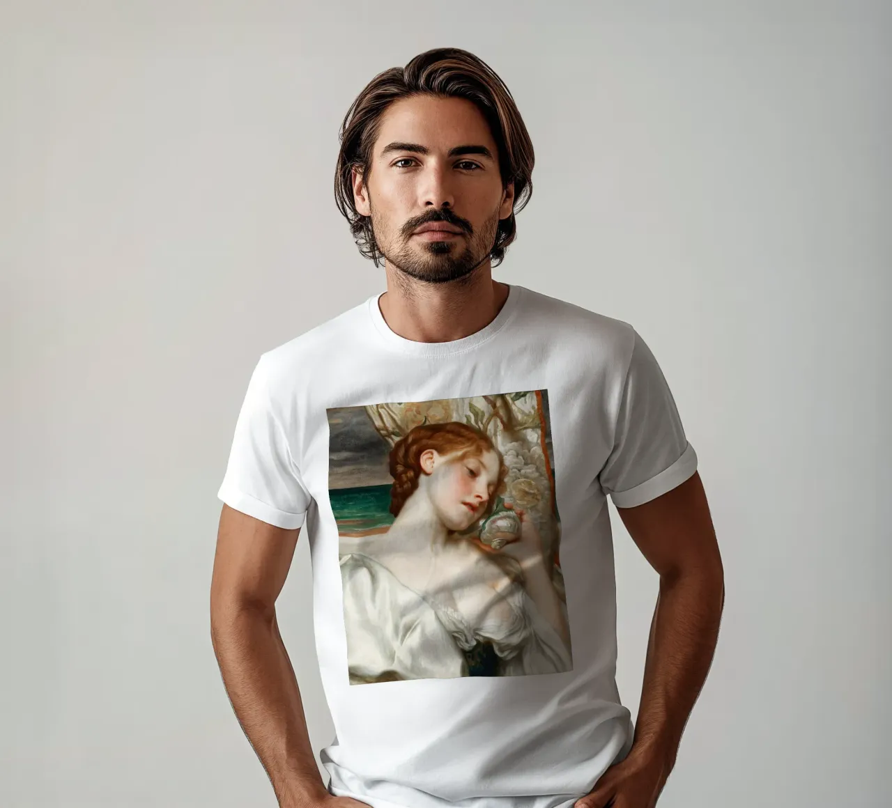 Echi di mare di Frederic Leighton t-shirt da Venus Art