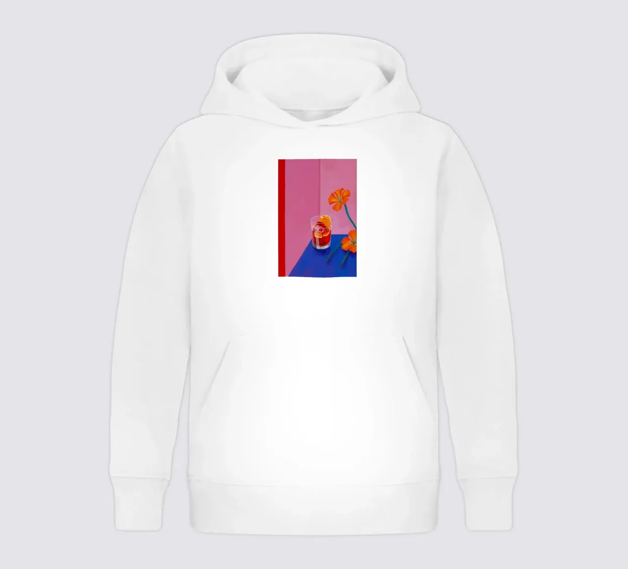 Oranje cocktailgloed kinder hoodie van Pan Denim