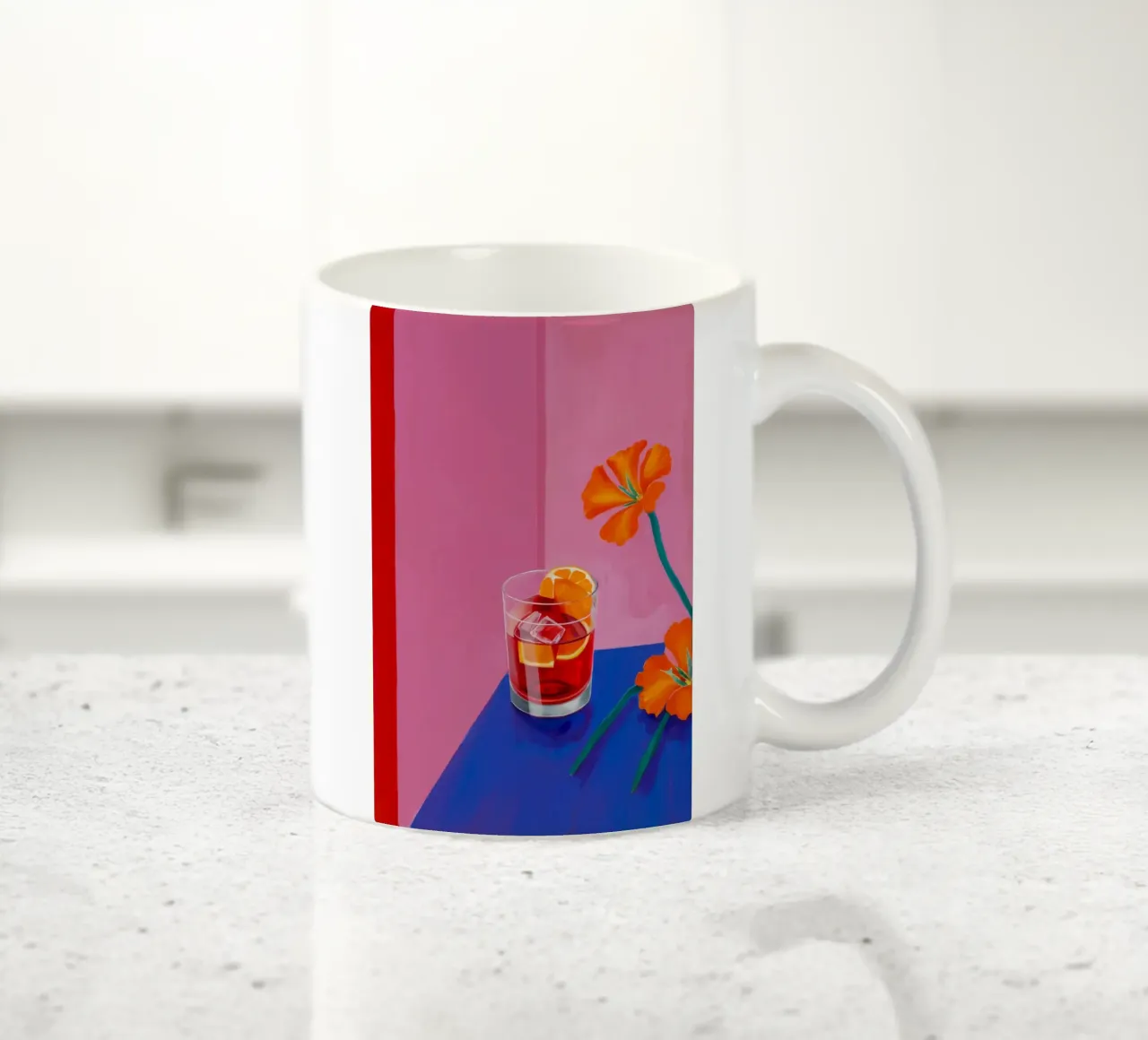 Orange Cocktail Glow ceramic mug by Pan Denim