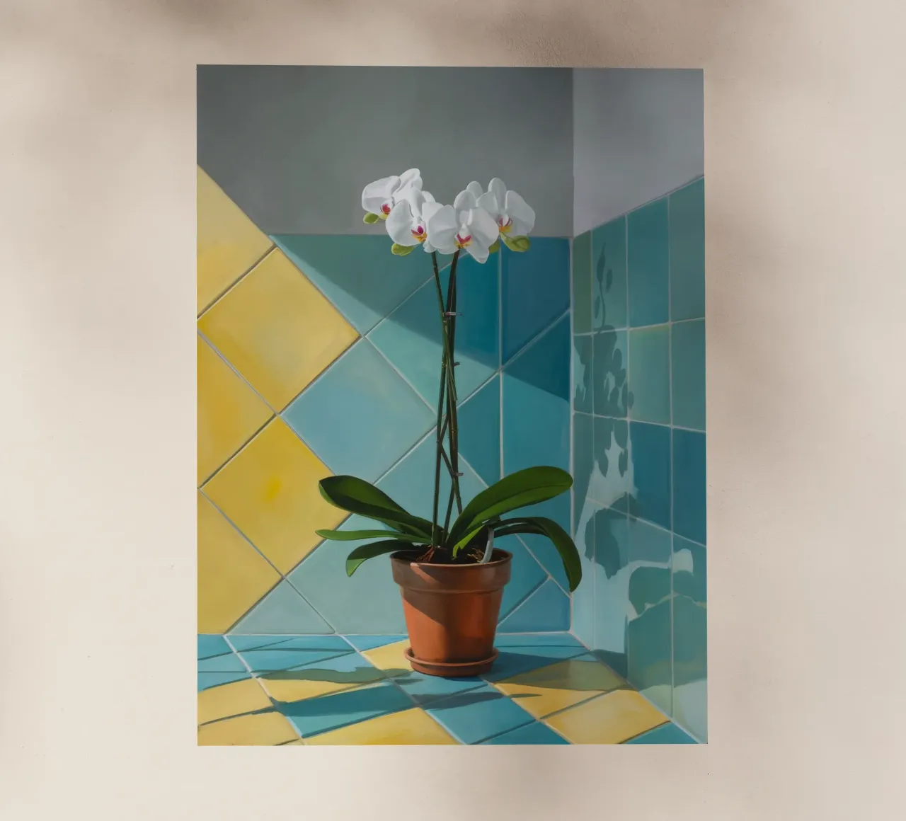 Geometria dell'orchidea bianca pellicola backlit da Pan Denim