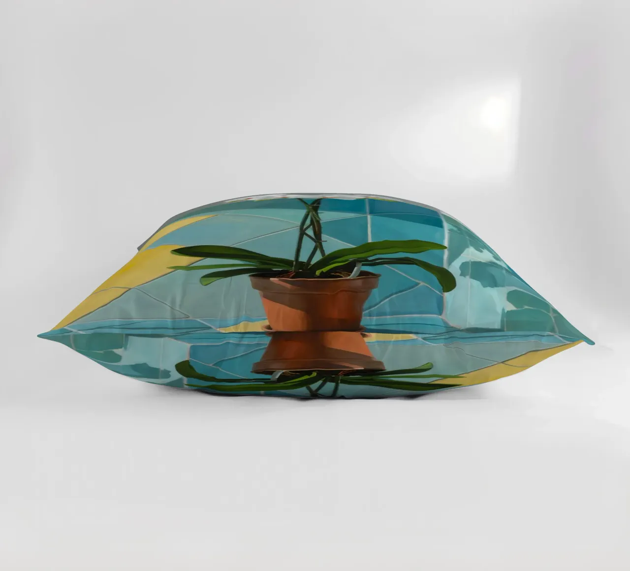Geometria dell'orchidea bianca cuscino da Pan Denim