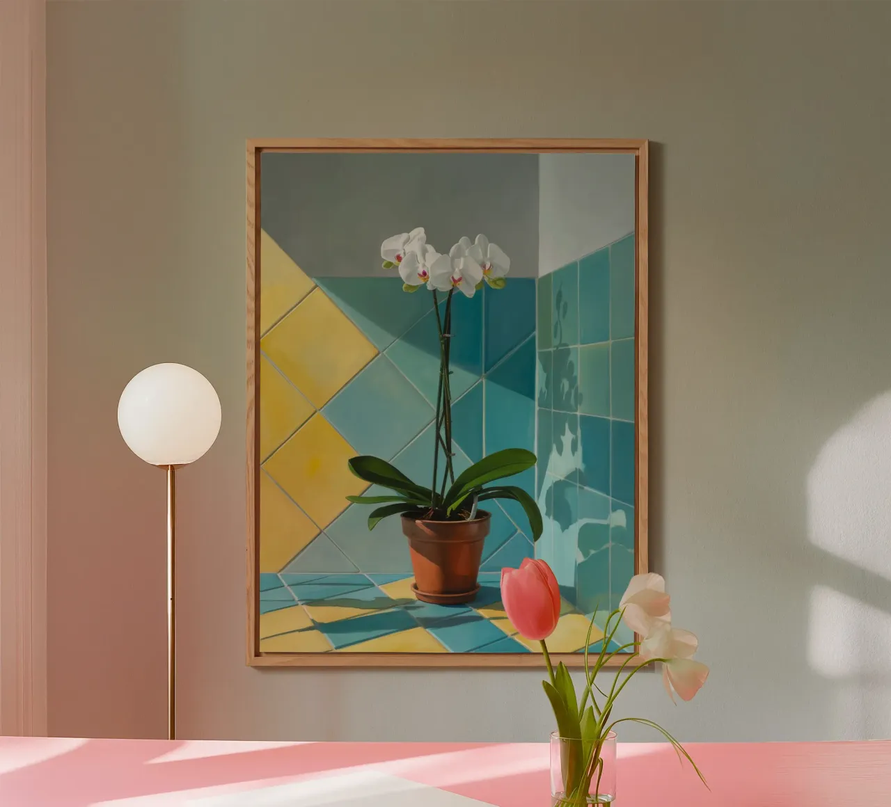 Geometria dell'orchidea bianca alluminio dibond da Pan Denim