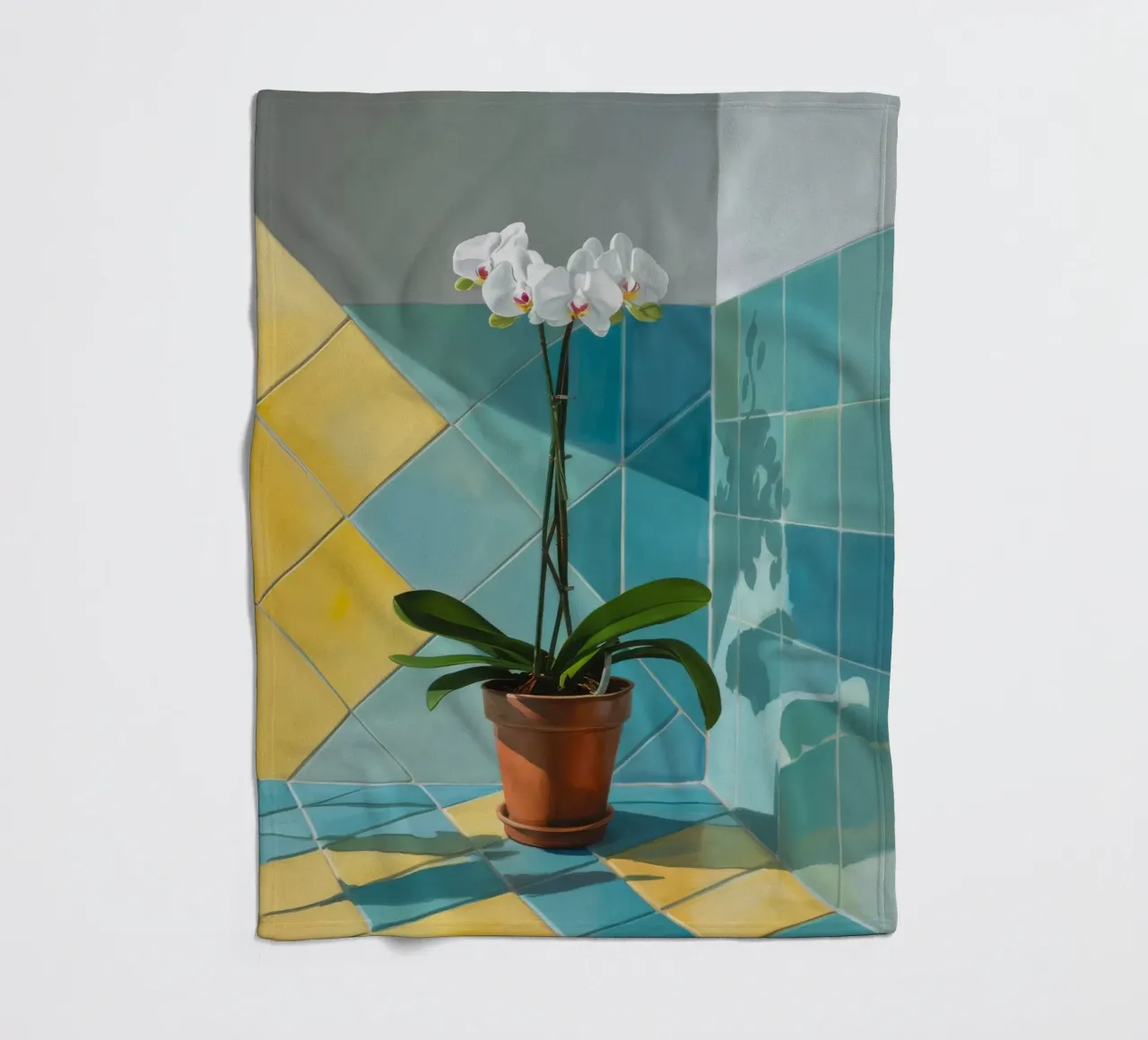 Geometria dell'orchidea bianca coperta in pile da Pan Denim