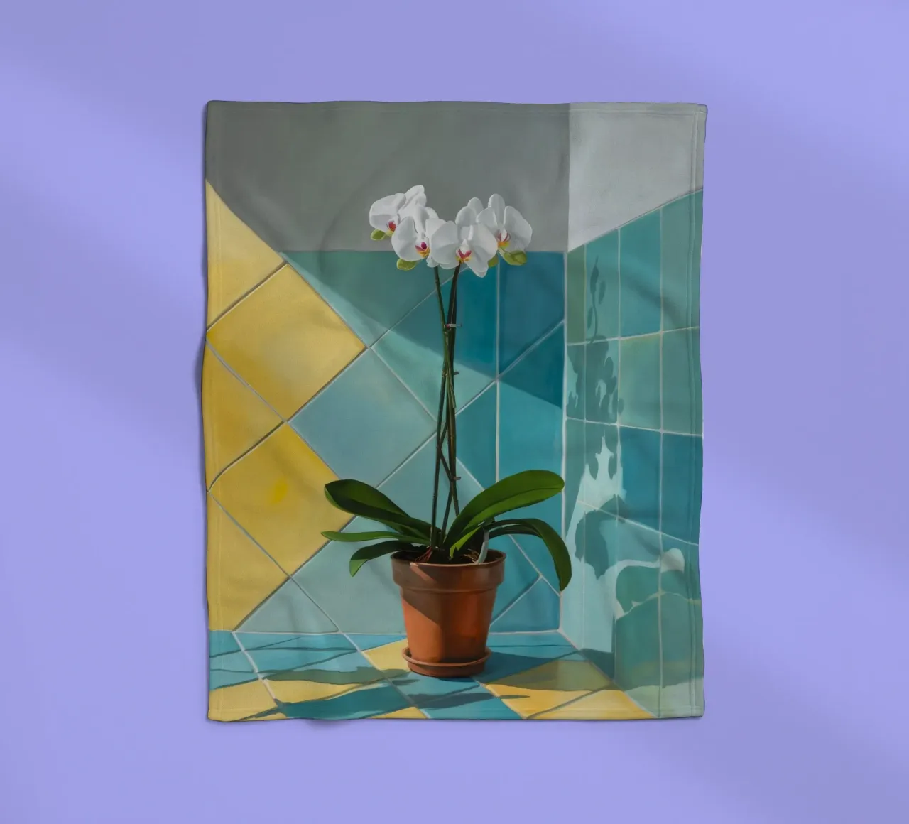 Geometria dell'orchidea bianca coperta in pile da Pan Denim