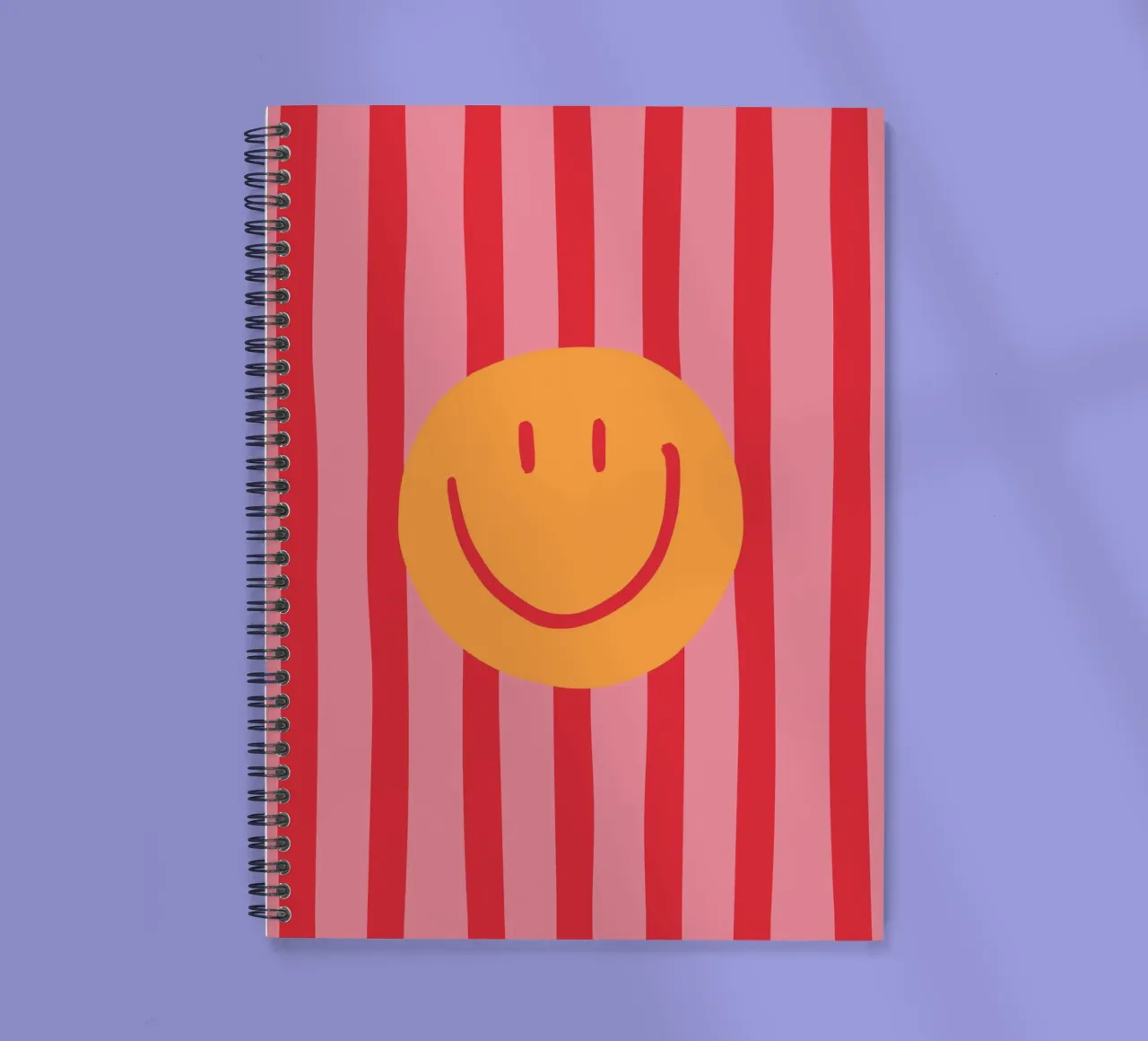 Smile Stripes pink spiral notebook by KRUTH DESIGN