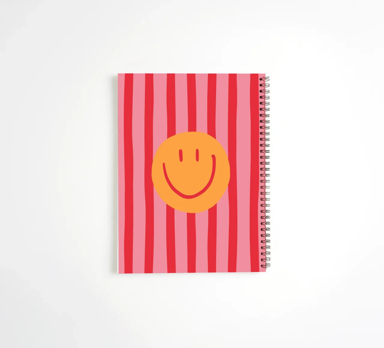 Smile Stripes pink spiral notebook by KRUTH DESIGN
